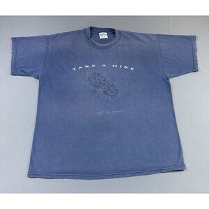 Rare Vintage 90s Discovery Channel Take A Hike Promo Outdoor Shoe Print Art XL